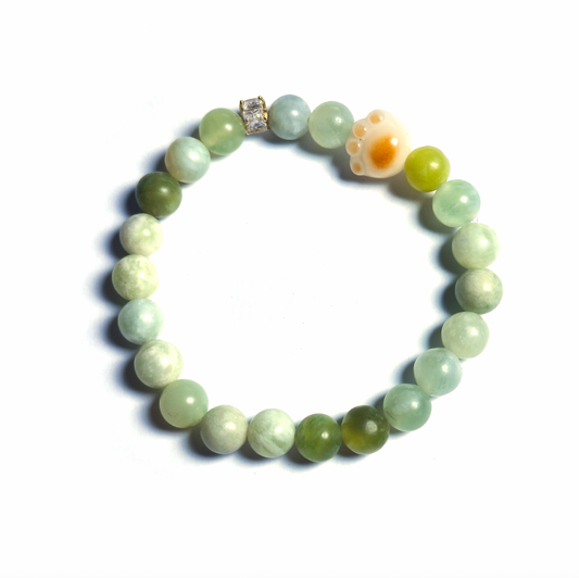 Jade Bracelet with Cat Claw Bead