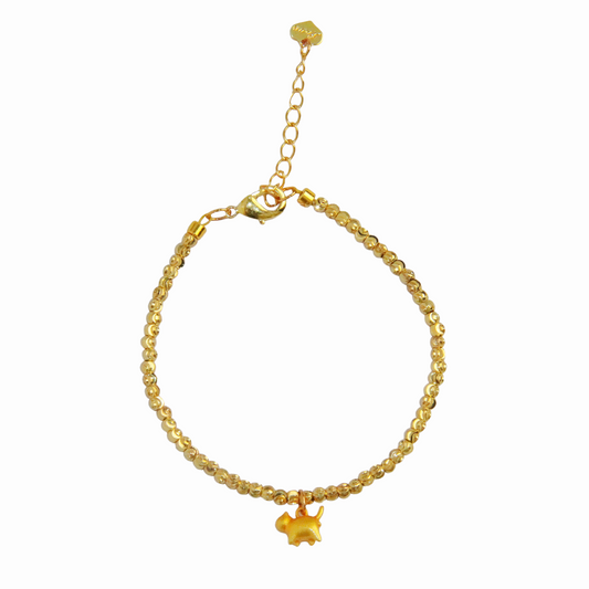 Gold Plated Bracelet With Cat Pendant